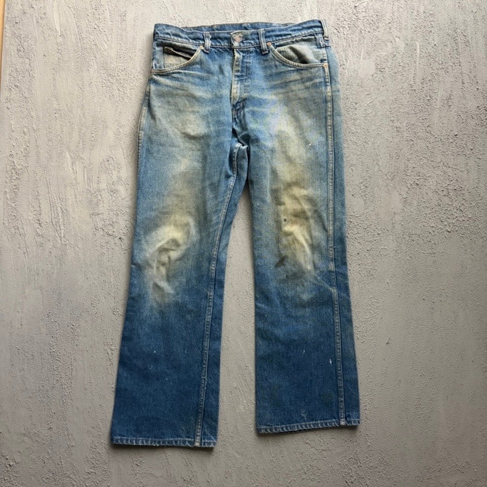 Vintage Wrangler Jeans 32x30 Blue 1970s Distressed Workwear
